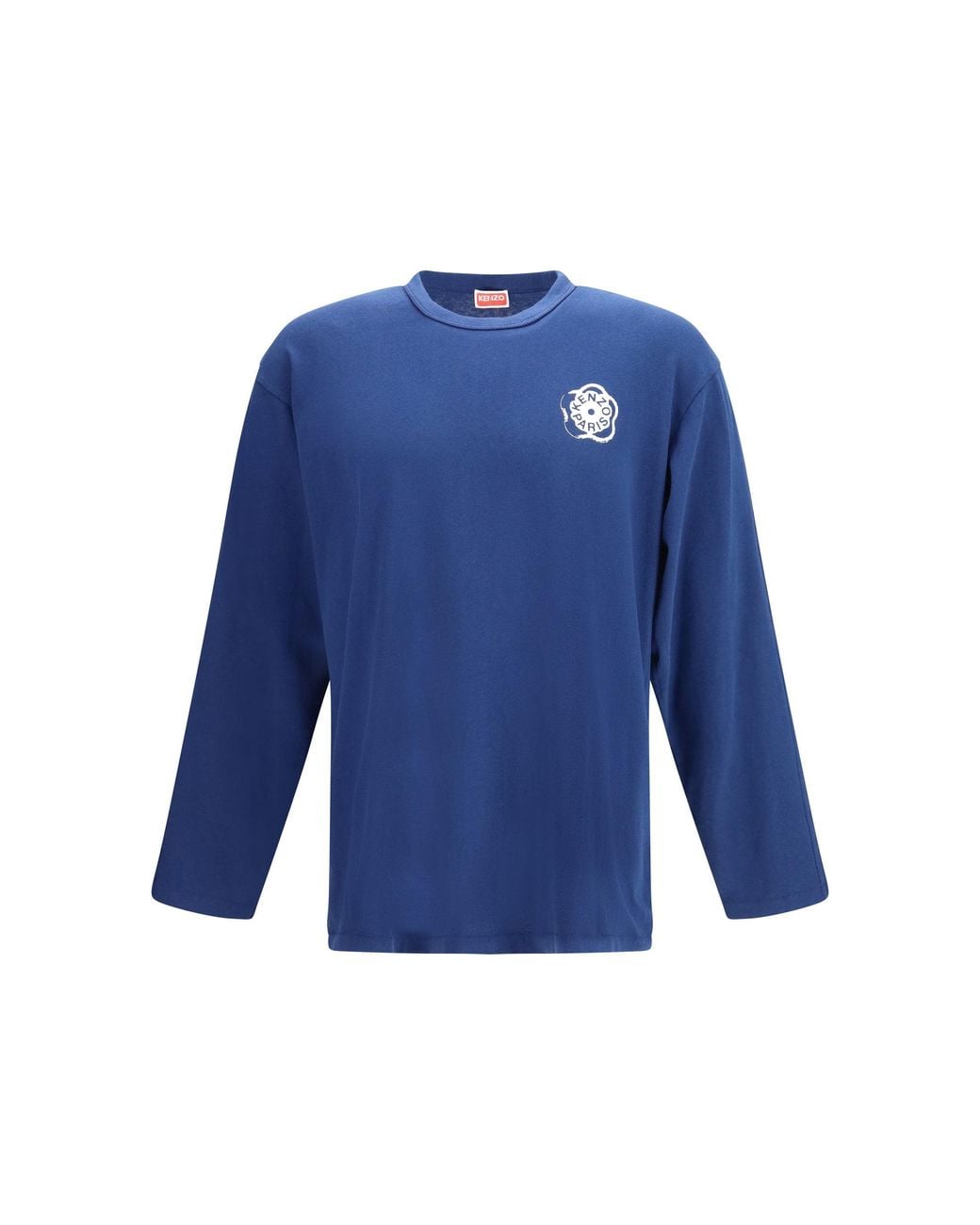 KENZO Blue Boke Flower 2.0 Long-Sleeved Cotton T-Shirt for men