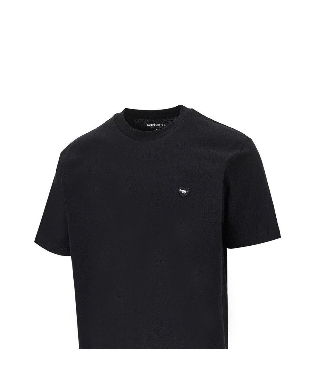 Carhartt Black 'Small Heart' Cotton T-Shirt for men