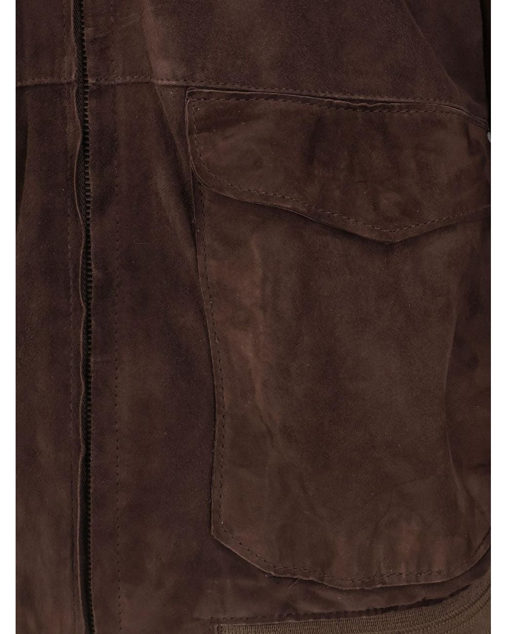 DFOUR® Brown Suede Jacket for men