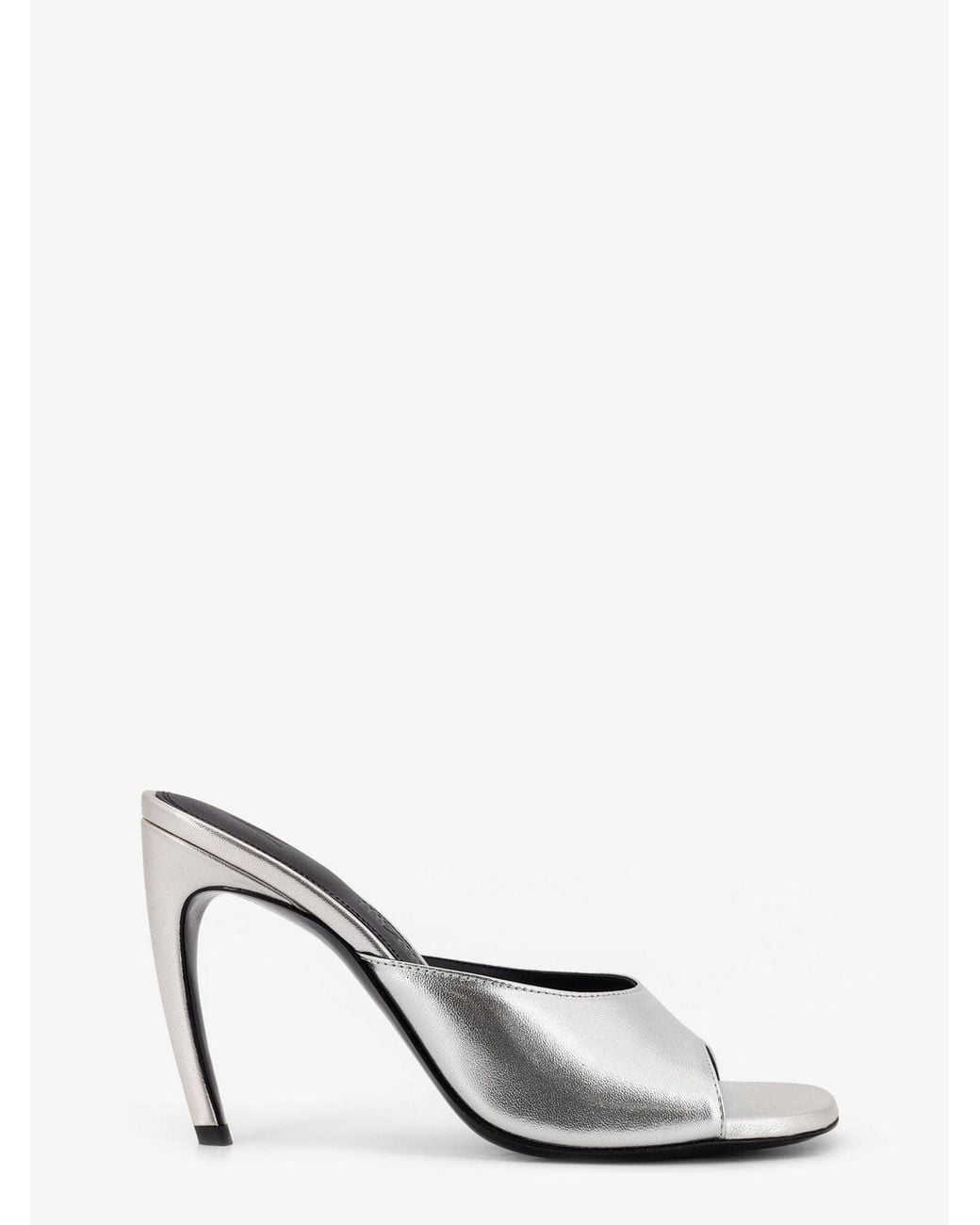 The Attico White Laminated Leather Betta Sandals