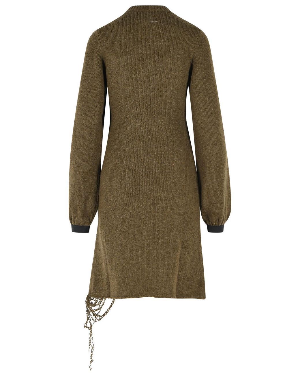 MM6 by Maison Margiela Green Wool Blend Midi Dress