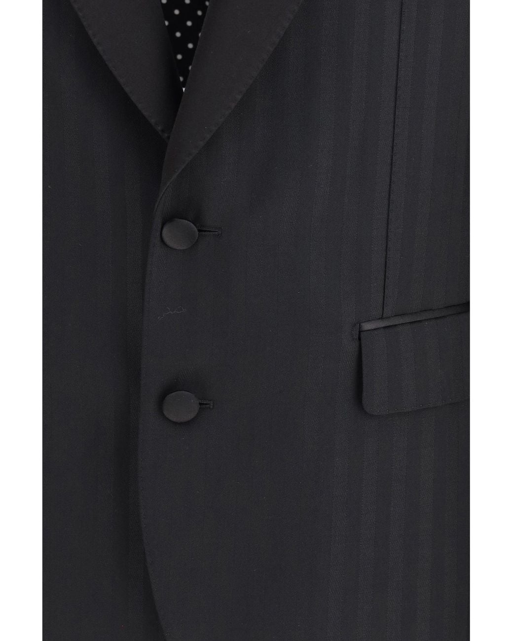 Dolce & Gabbana Black Striped Peak-Lapel Blazer for men