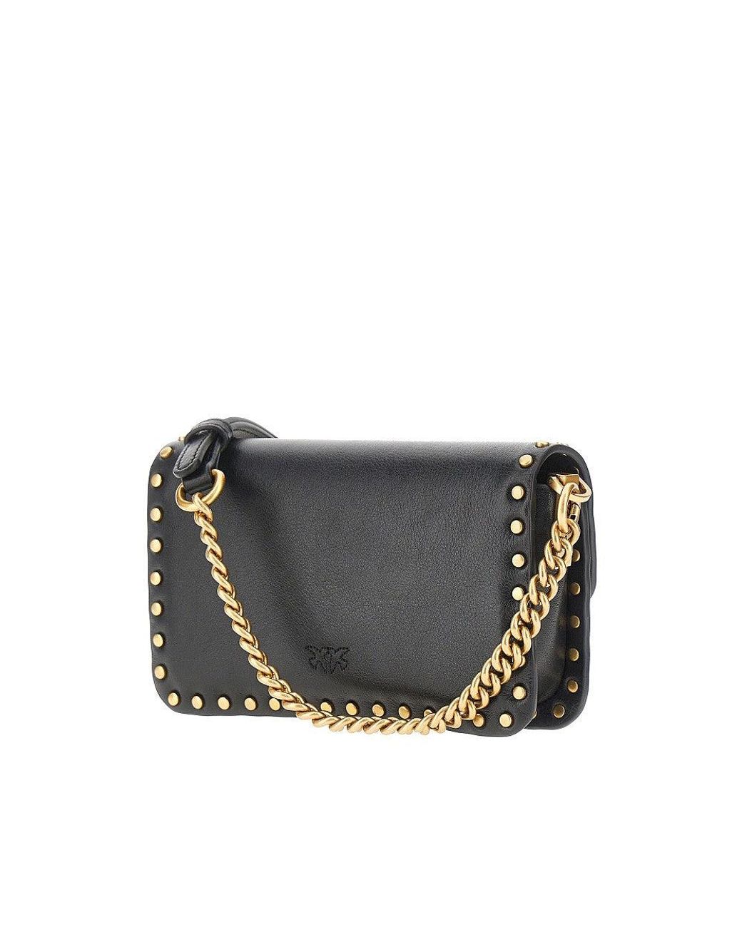 Pinko Black Baby Love Bag One Slouchy Leather Bag