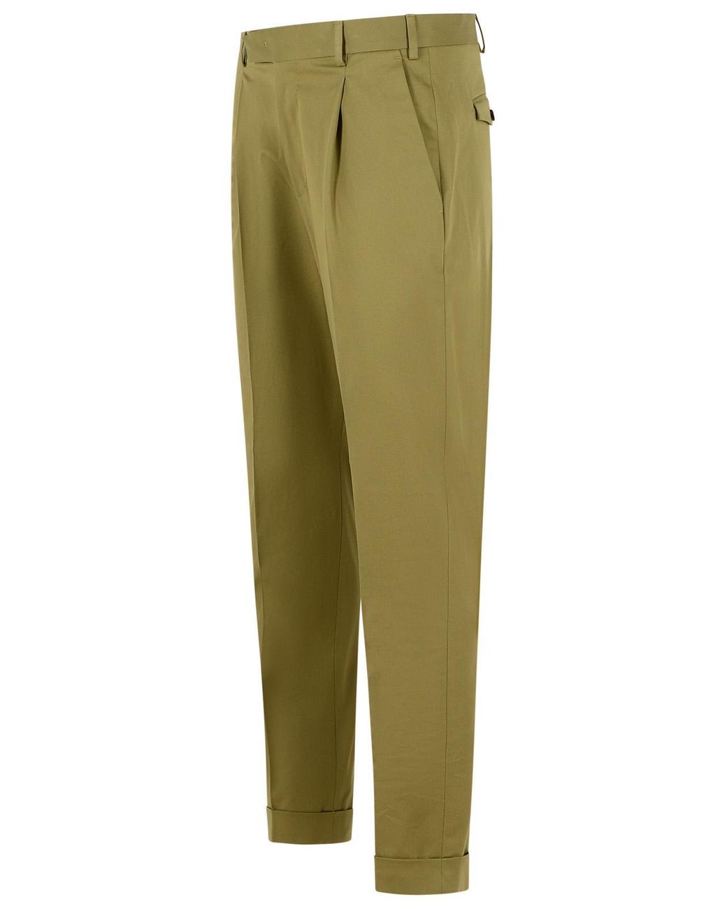 PT01 Green 'Rebel' Stretch Cotton Pants for men