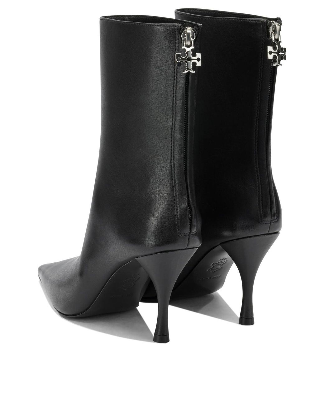 Tory Burch Black "Charlie 90Mm" Ankle Boots With Zipper