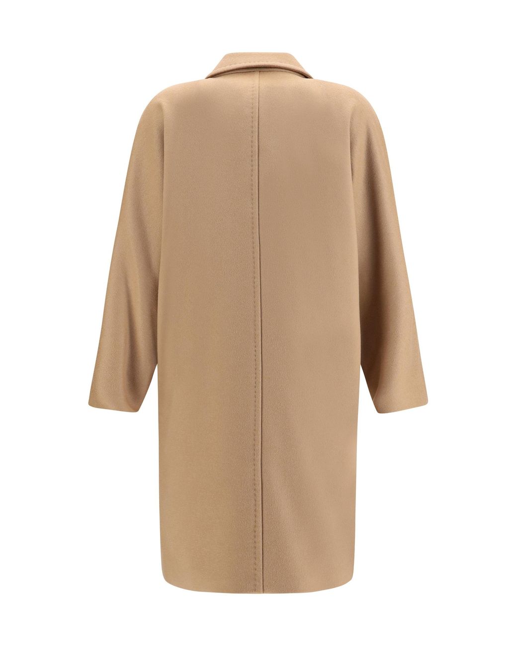 Max Mara Natural Double Breasted Wool Drap Coat