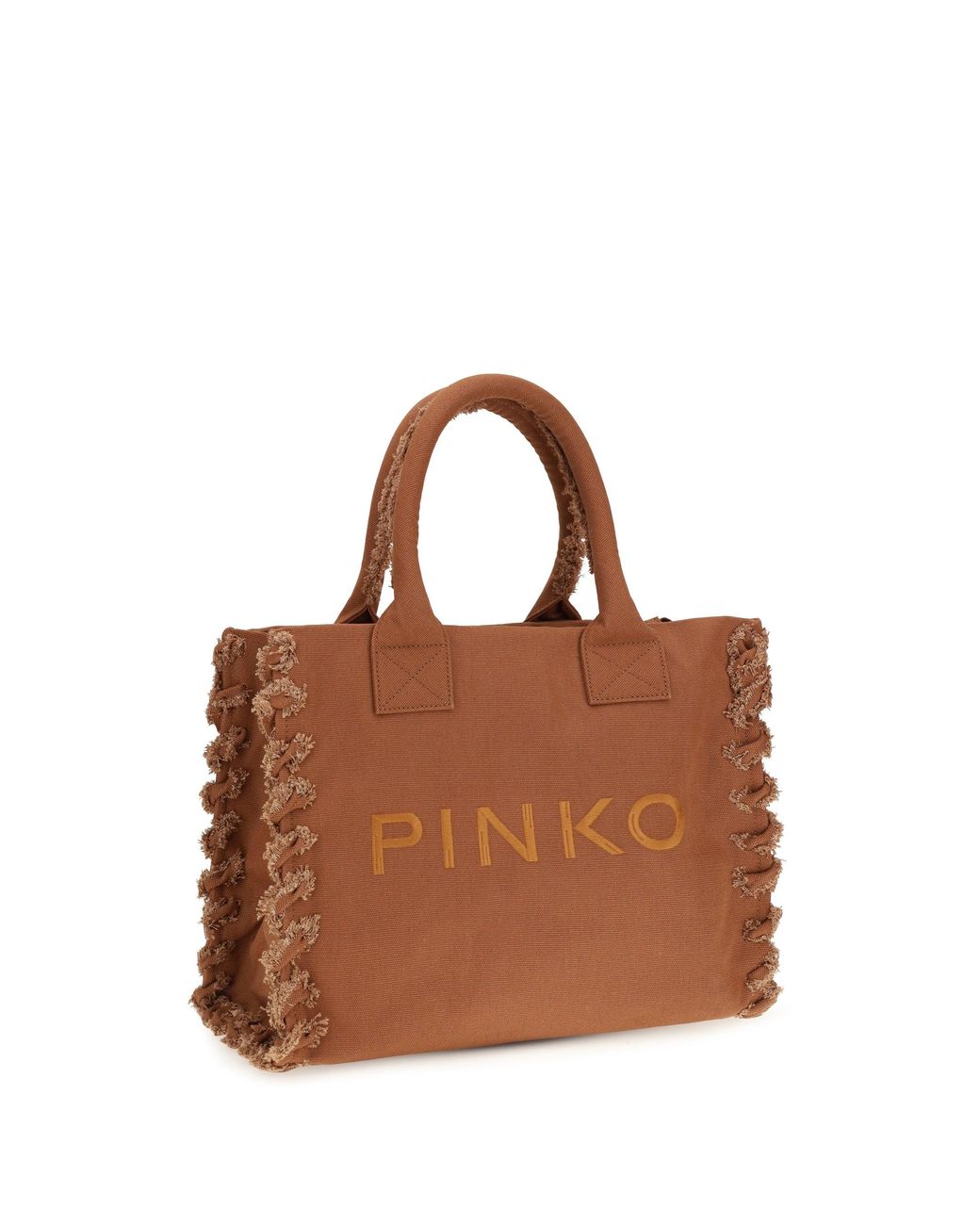 Pinko Brown Canvas Tote Bag-Scoiattolo