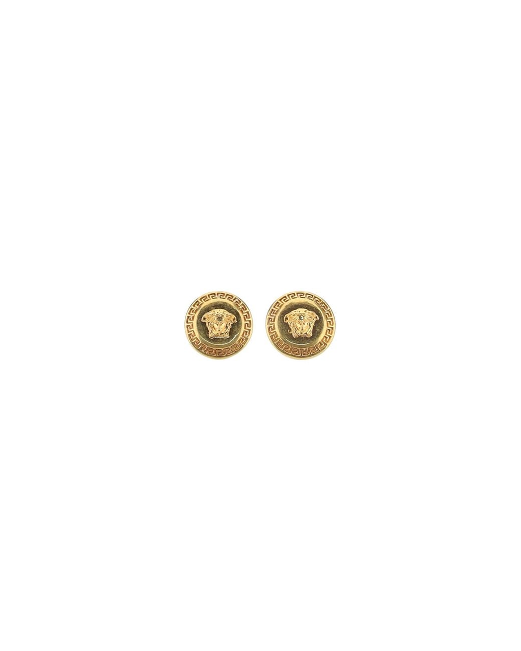 Versace White Medusa Logo Earrings