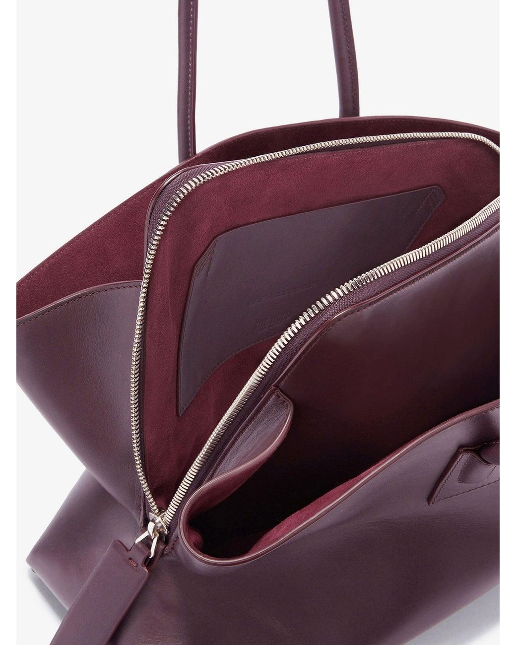 The Attico Purple La Passeggiata Medium Leather Shoulder Bag
