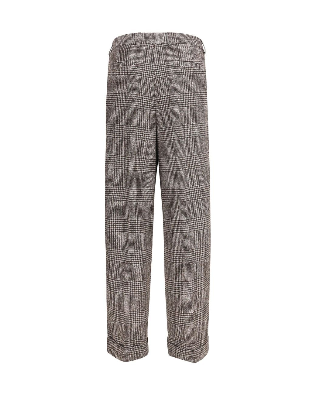 Dolce & Gabbana Gray Dolce & Gabbana Alpaca Blend Prince Of Wales Pants for men