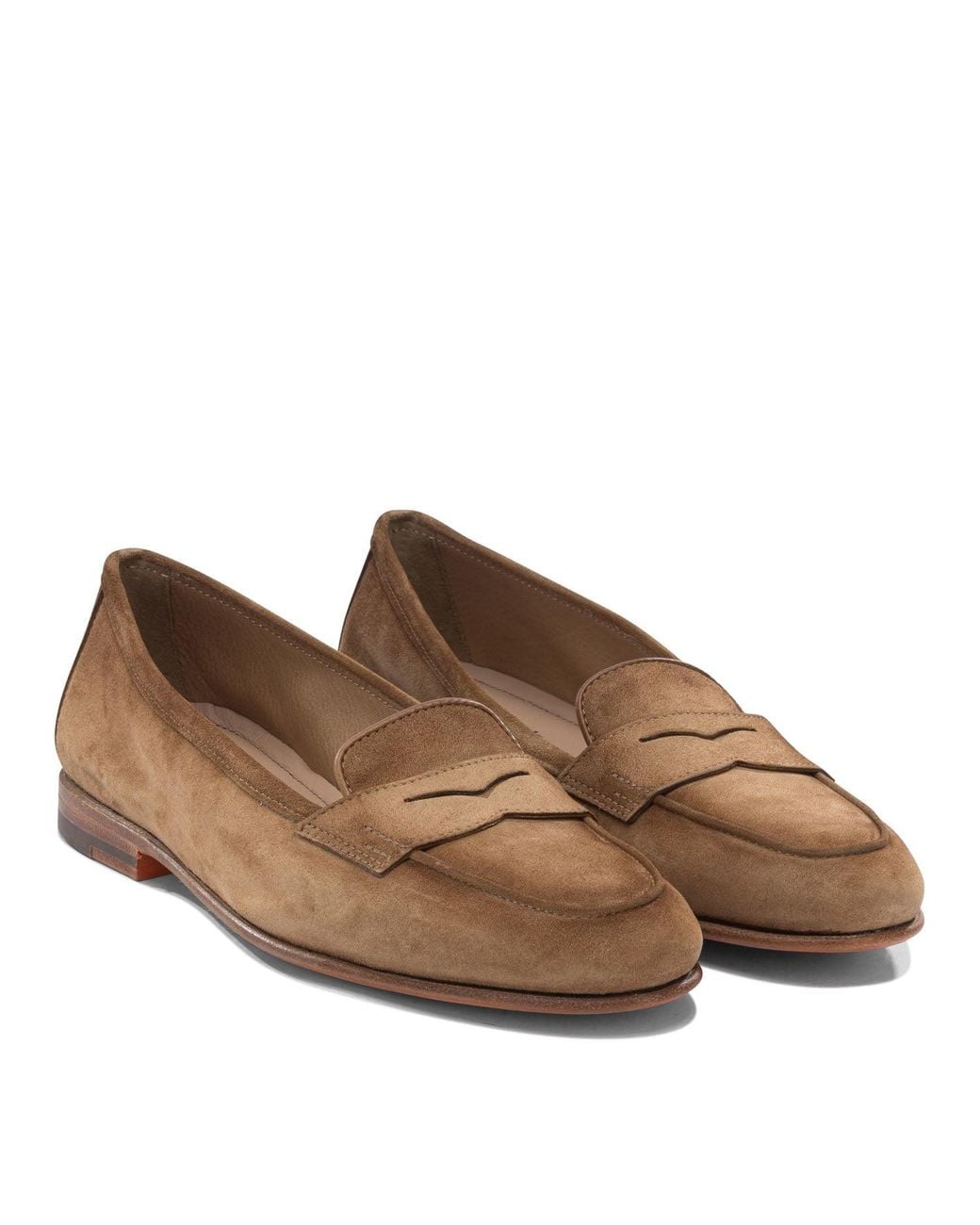 Santoni Brown "Carla" Suede Loafers