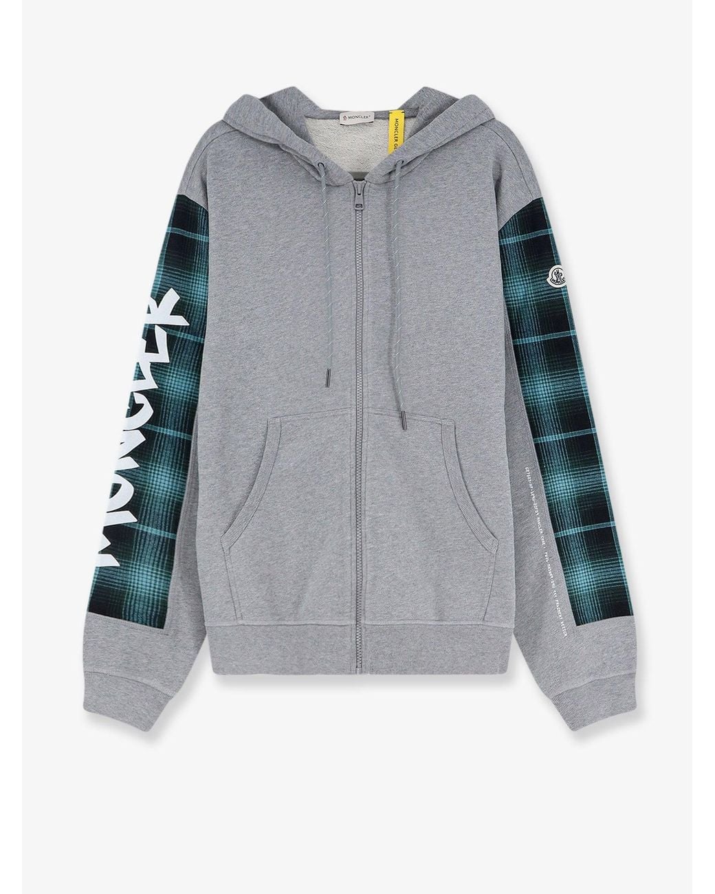 Moncler Blue Cotton Zip-Up Hoodie for men