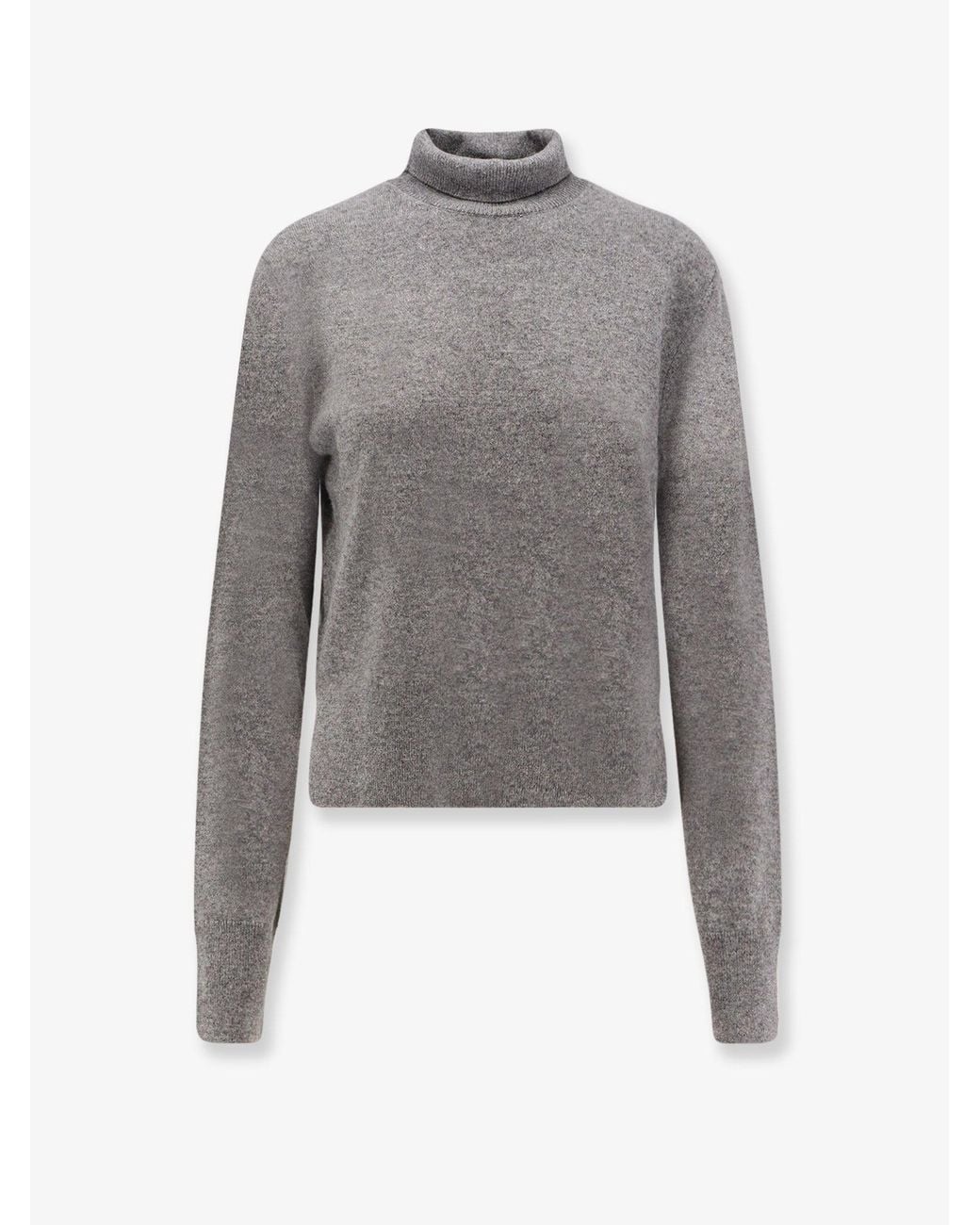 Totême Gray Cashmere Turtleneck Sweater