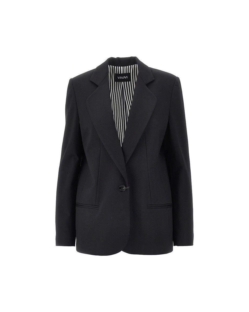 VI TO VI Blue 'Ready' Milano Stitch Single-Breasted Jacket