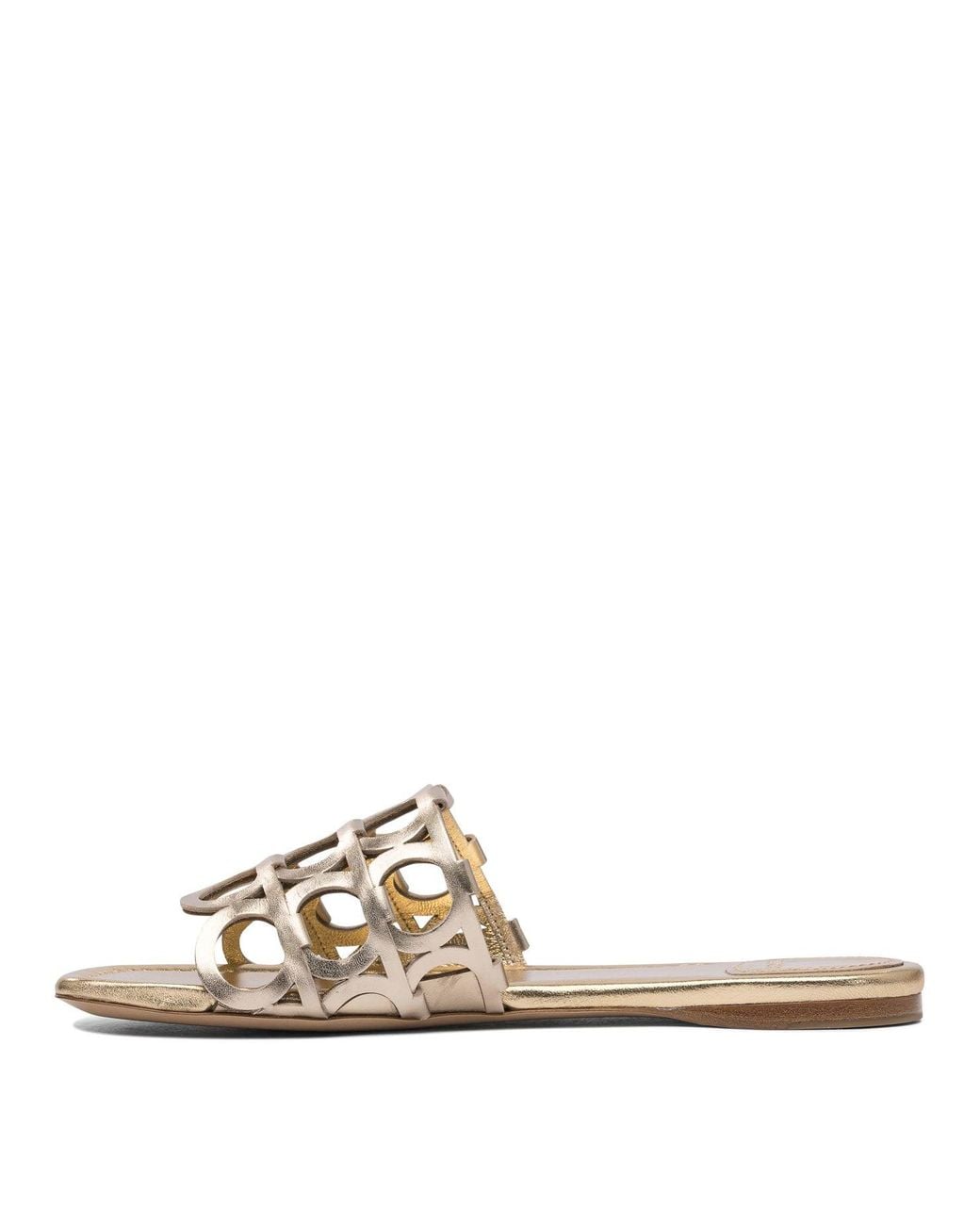 Ferragamo White Low Leather Sandals