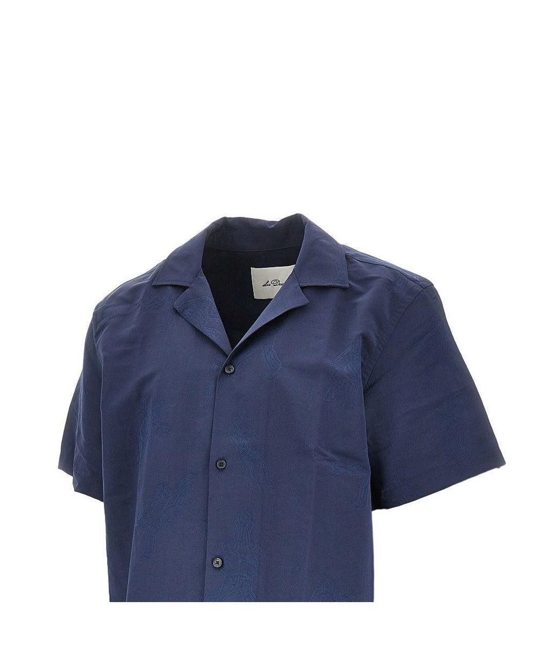 Les Deux Blue 'Lesley Players' Bowling Shirt for men