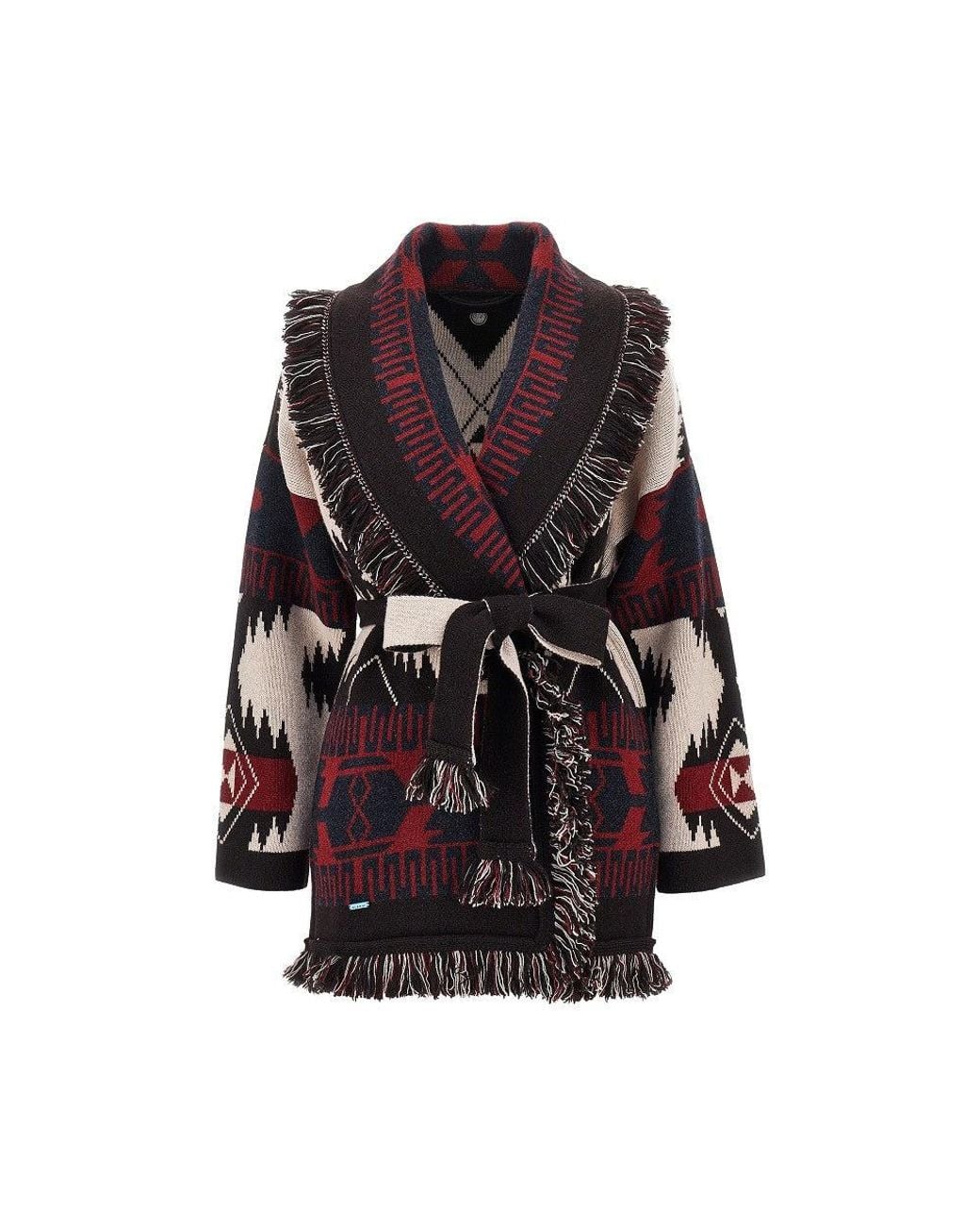 Alanui Brown Icon Jacquard Wool Cardigan