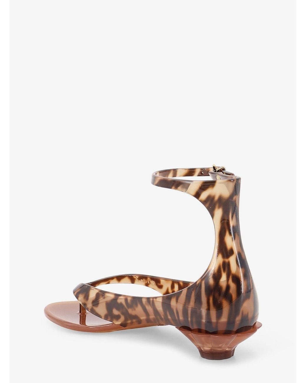 Chloé Brown Jelly Tpu Sandals With Animal Print