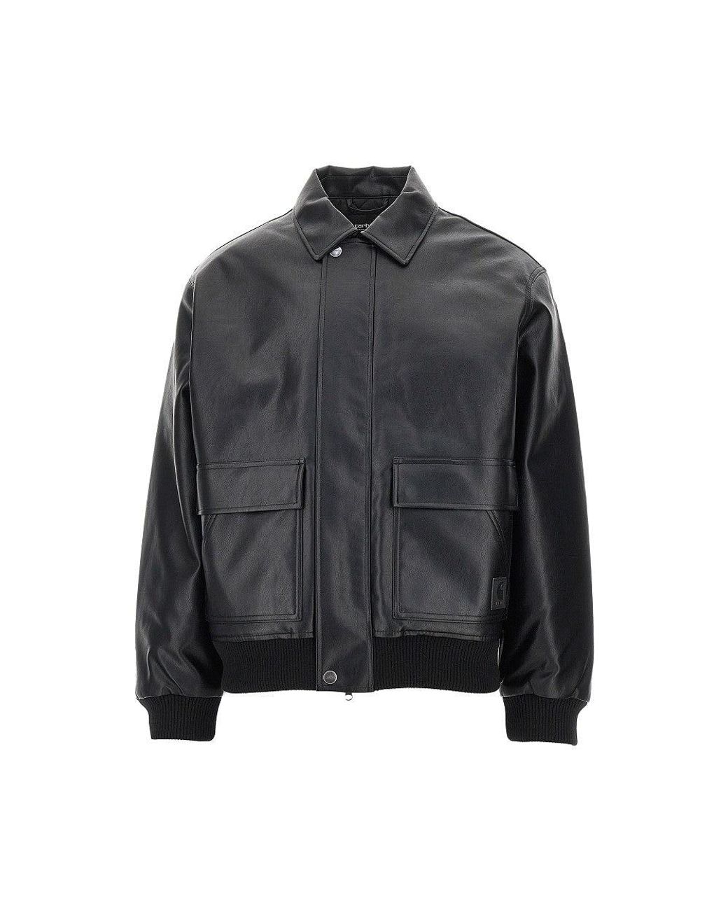 Carhartt Gray 'Arizona' Faux Leather Jacket for men