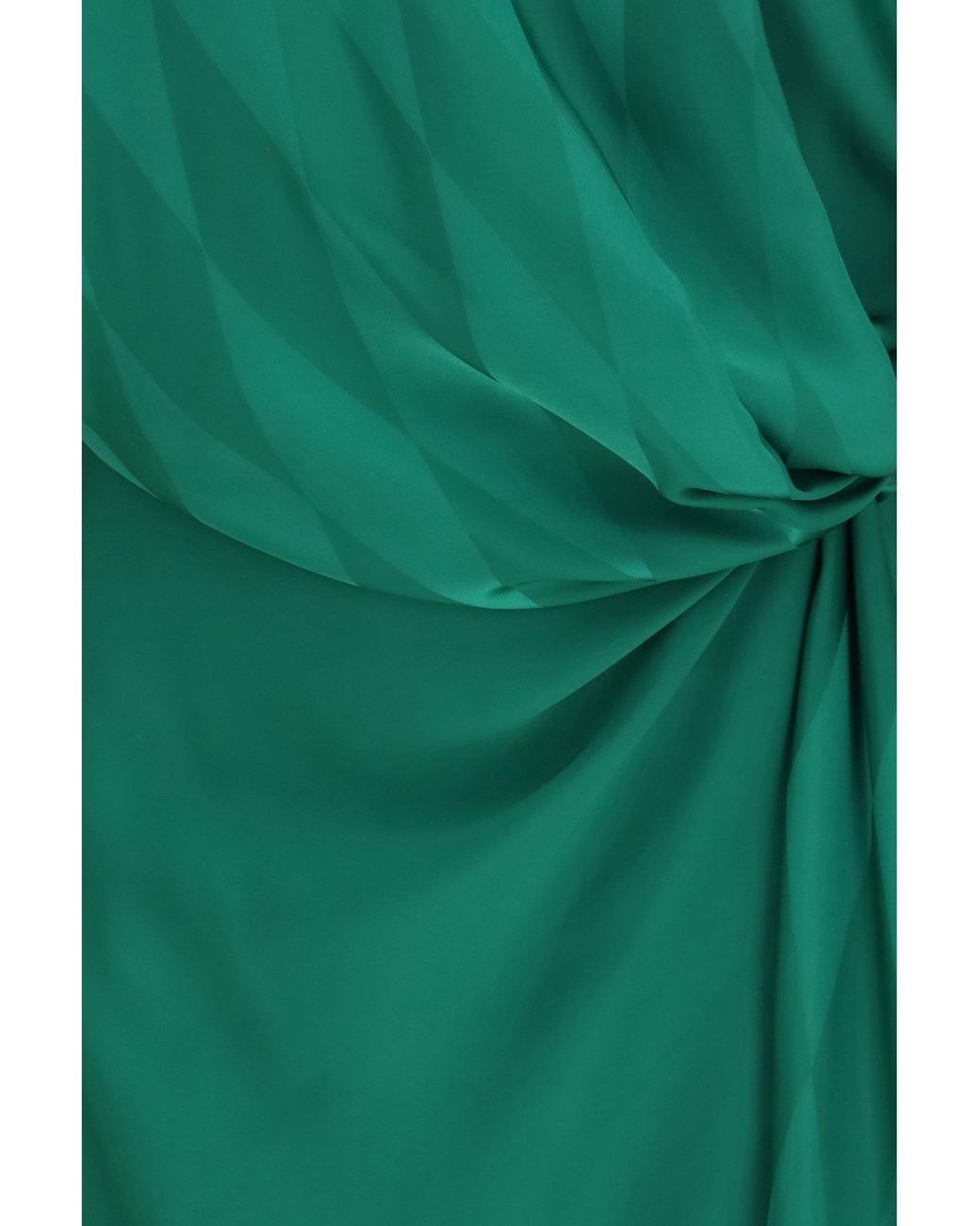 Versace Green Midi Silk Dress With Twist Detail