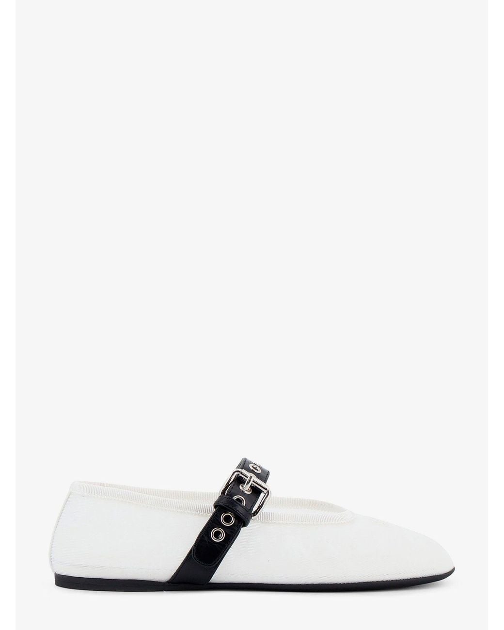 Miu Miu White Mesh Fabric Ballerinas