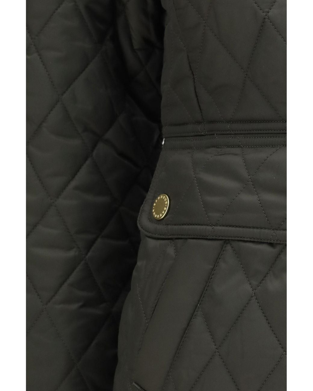 Barbour Black Quilted Puffer Jacket Sage