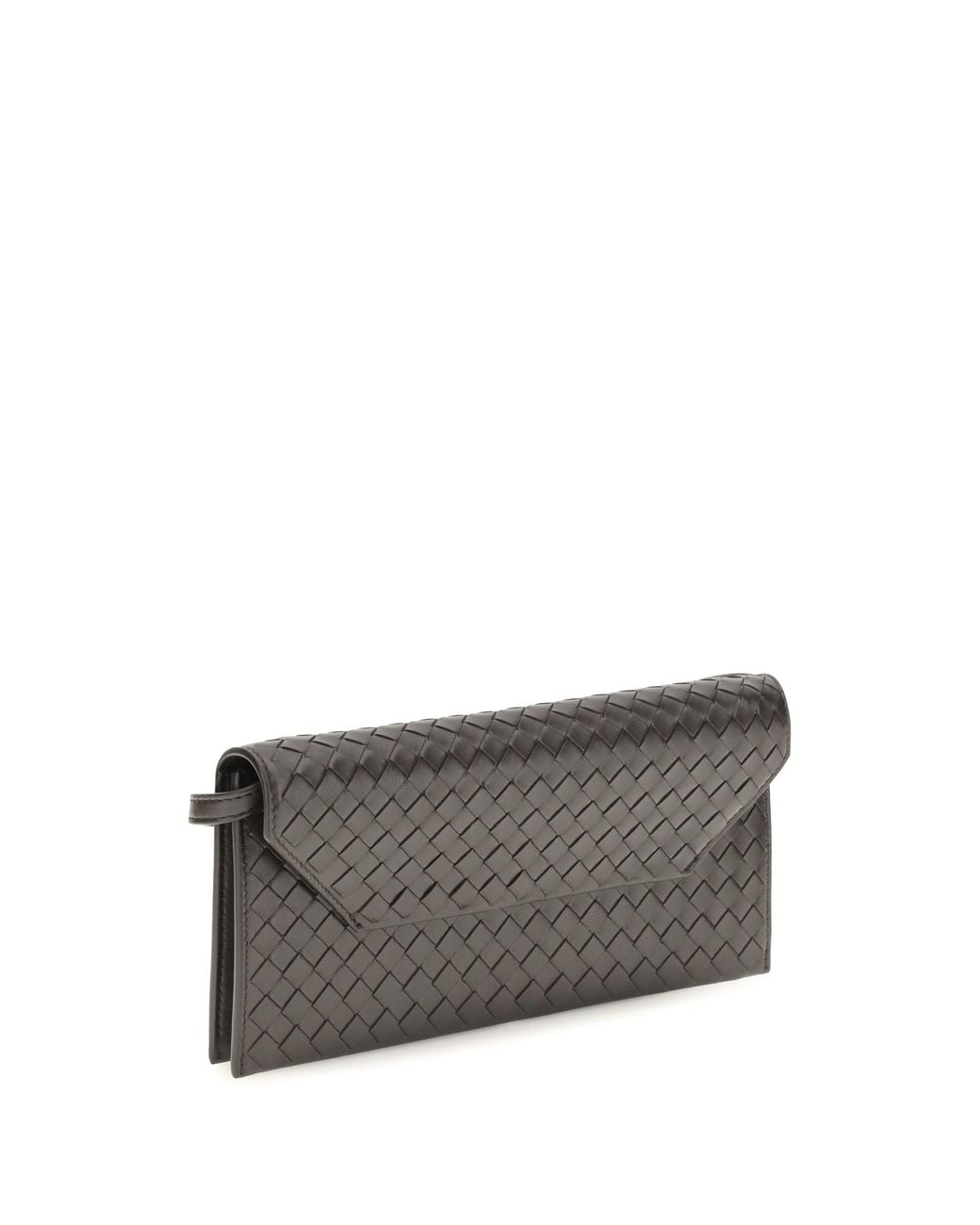 Bottega Veneta Gray Intrecciato Nappa Wallet Espresso-Brass