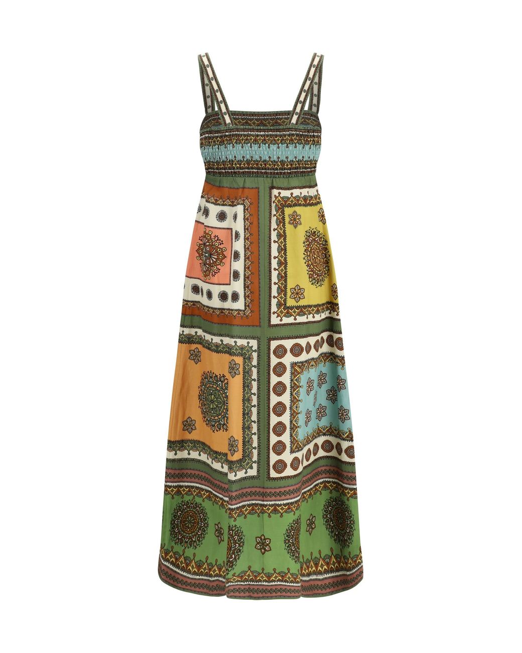 ALÉMAIS Green Contina Day Midi Dress Multi