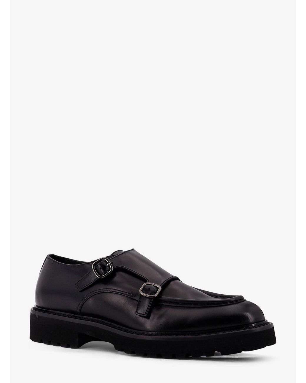 Doucal's White Double Buckle Leather Shoe for men