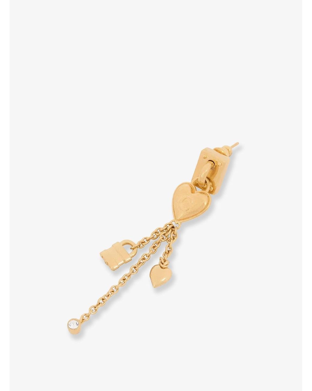 Chloé White Mini Paddington Brass Earrings
