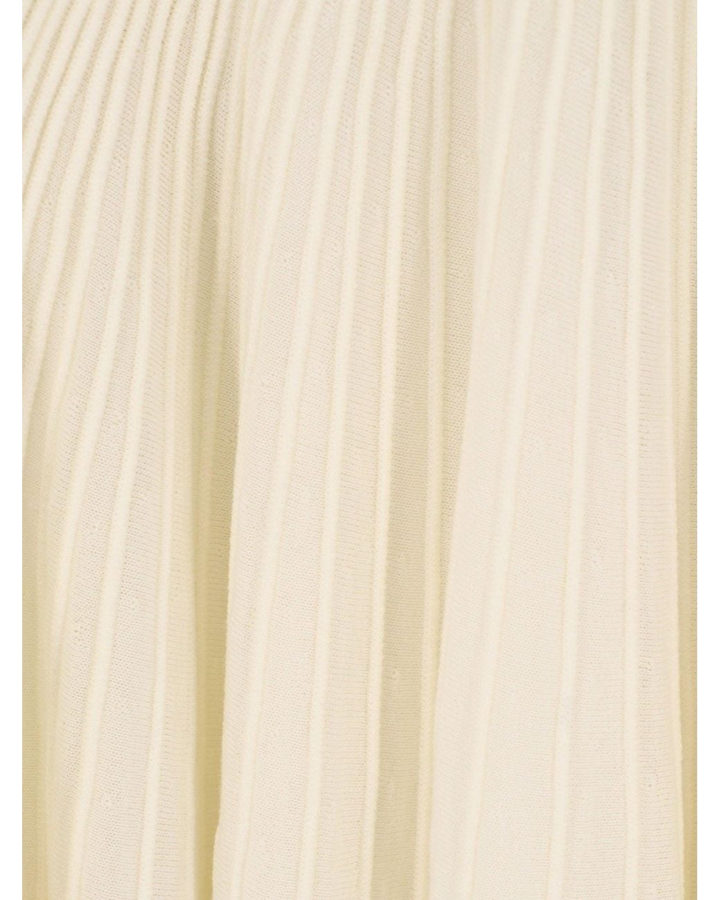 Alaïa White Long Wool Dress