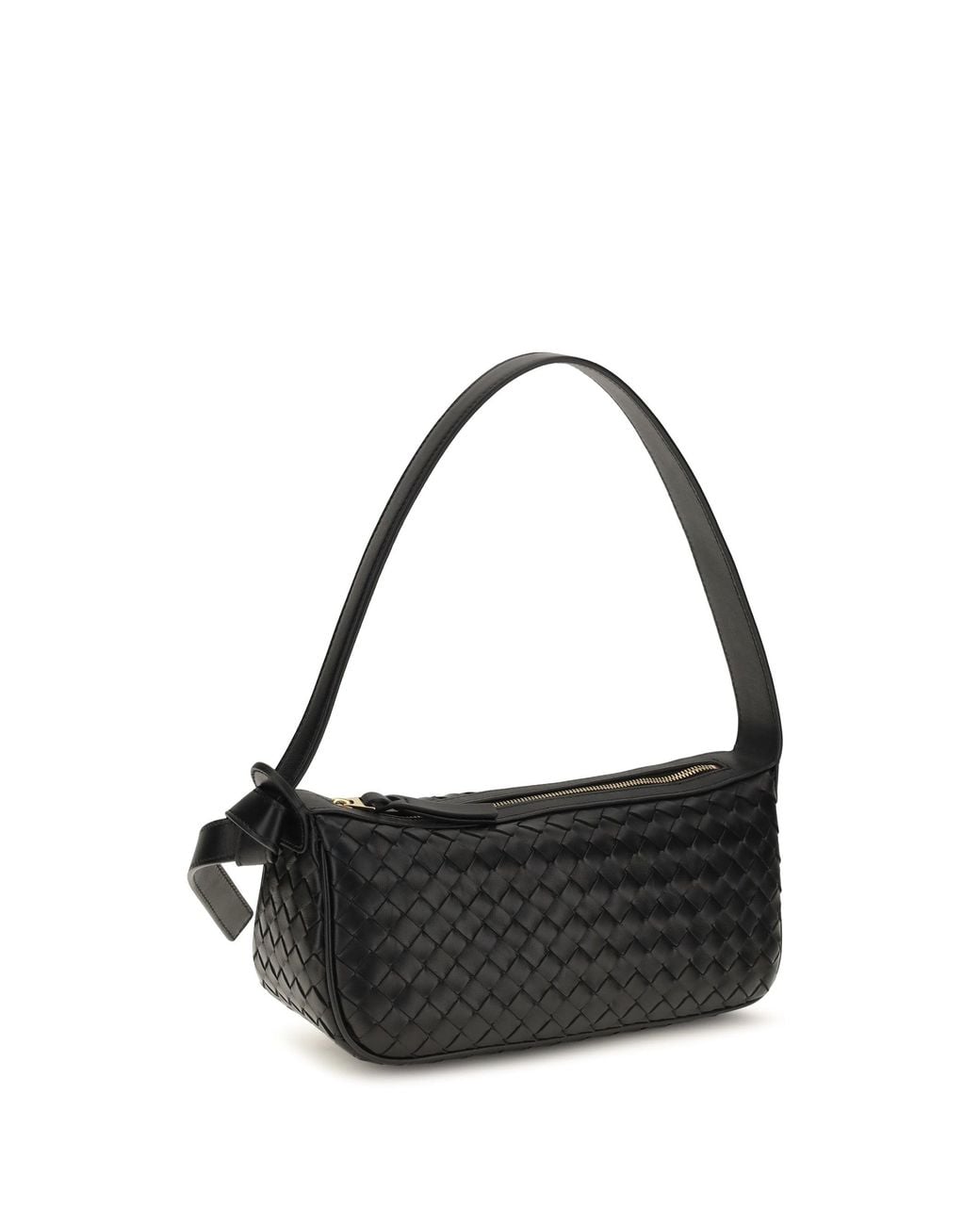 Bottega Veneta Black Intrecciato Leather Shoulder Bag
