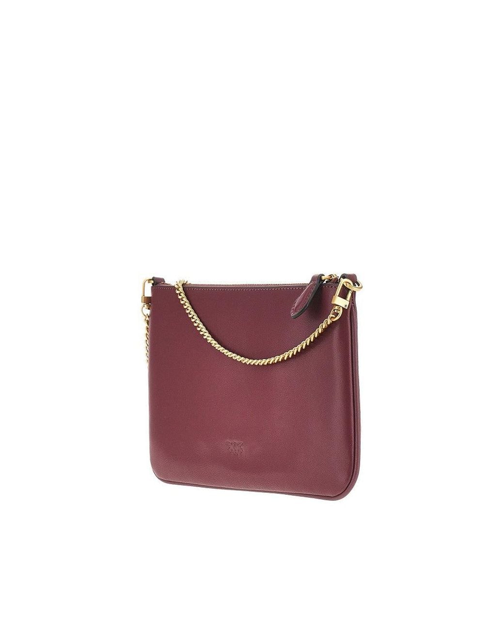 Pinko Purple Flat Classic Leather Pouch