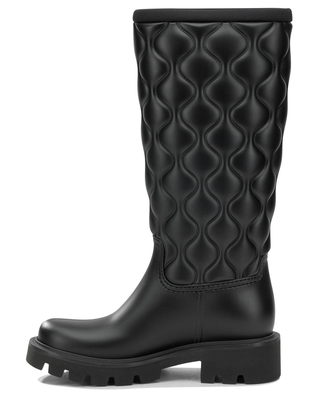 Moncler Black "Kickstream Quilt" Rain Boots