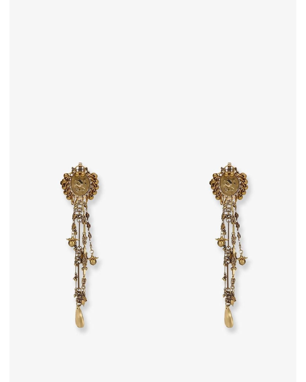Dries Van Noten White Brass Earrings