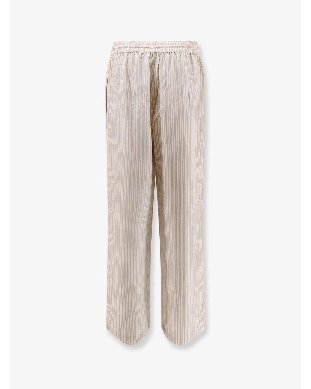 Rohe Natural Silk Striped Trousers