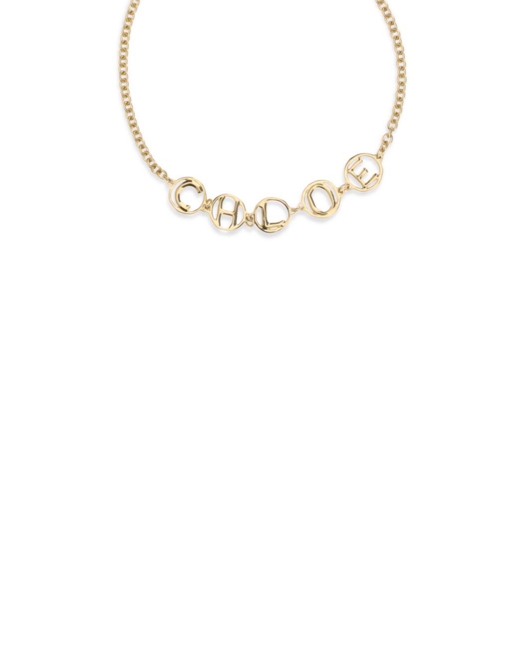 Chloé Metallic Chloã Script Choker Necklace