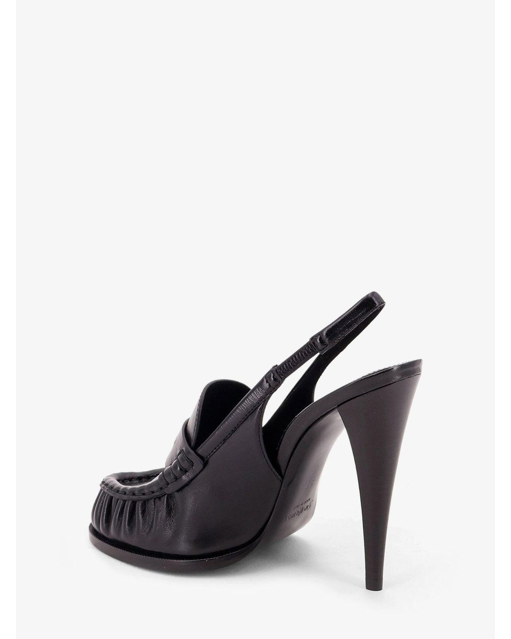 Saint Laurent Black Le Loafer 110 Pumps With Metal Cassandre Logo