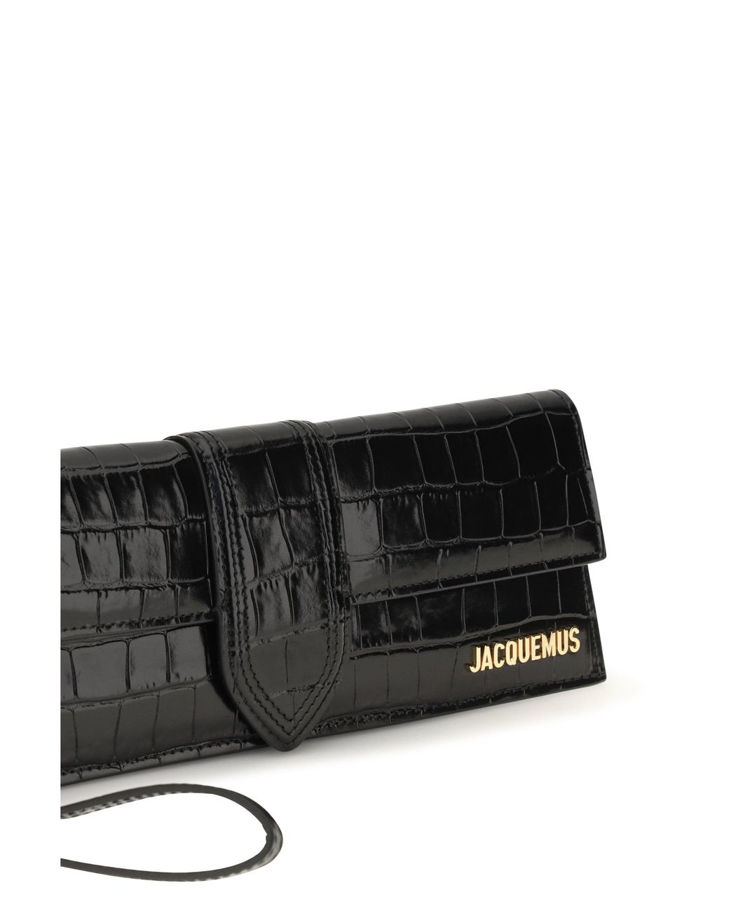 Jacquemus Black Crocodile-Effect Bambino Pouch