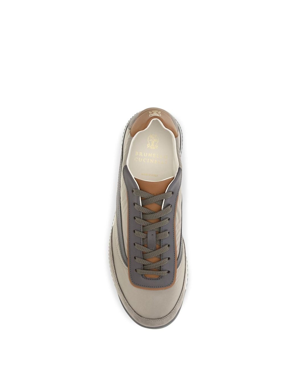 Brunello Cucinelli White Lace-Up Suede Sneakers for men