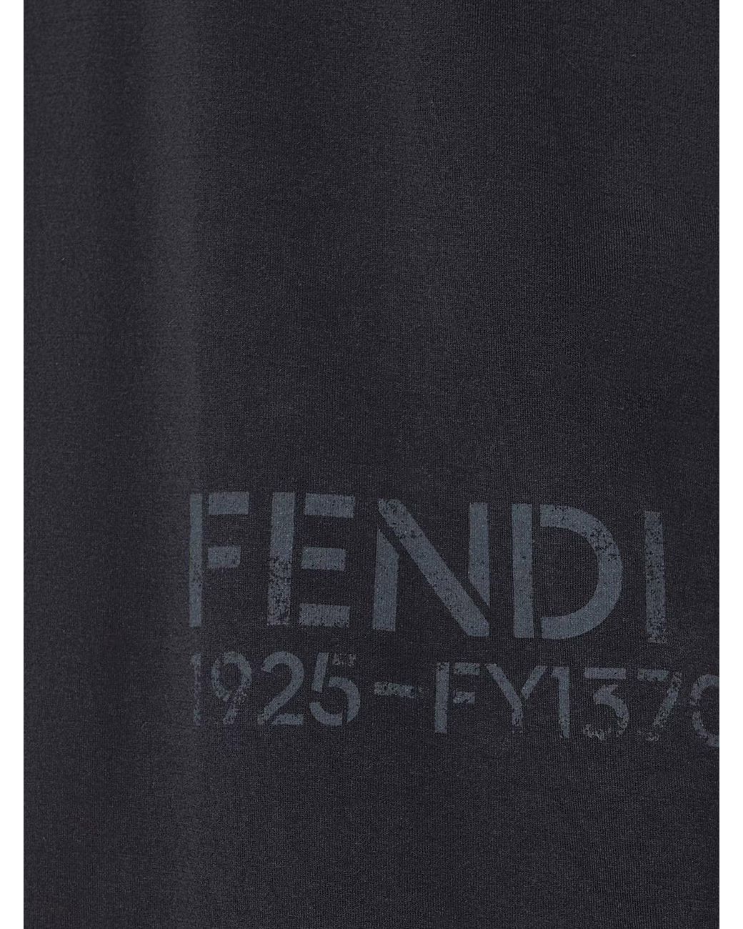 Fendi Black Cotton T-Shirt for men