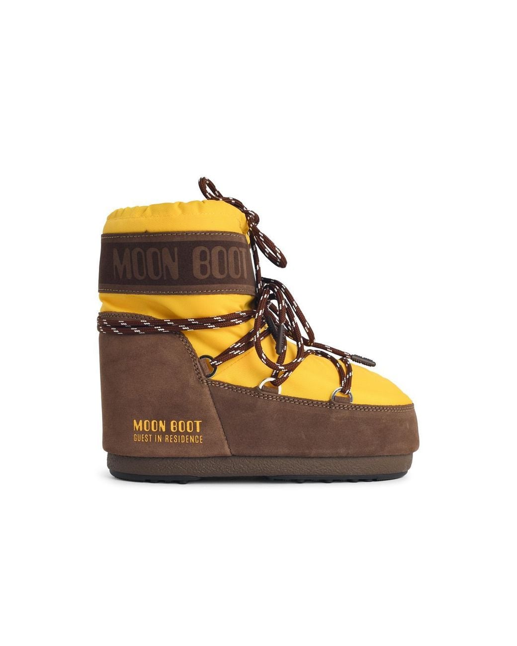 Moonboot Orange 'Icon Low' Polyamide Boots