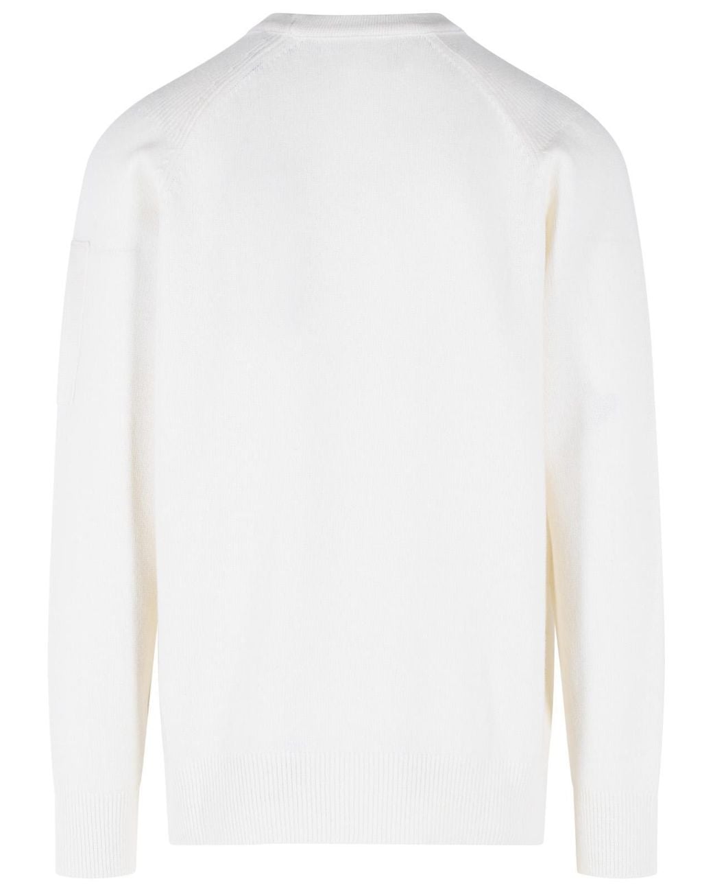 C P Company White Wool Blend Sweater for men