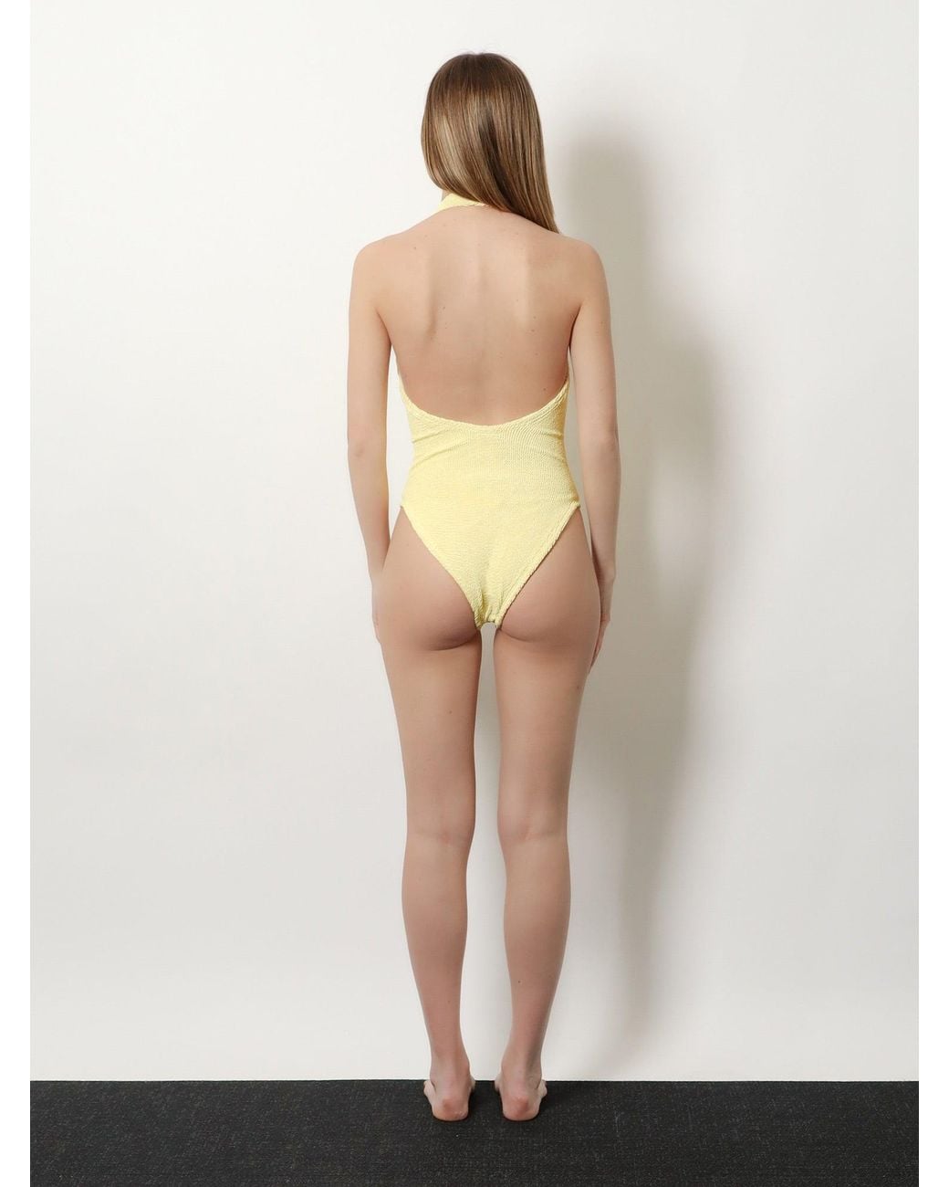 Hunza G White One-Piece Swimsuit Adriana Crinkle