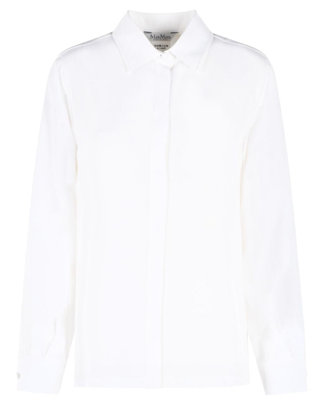 Max Mara White 'Geranio' Silk Shirt