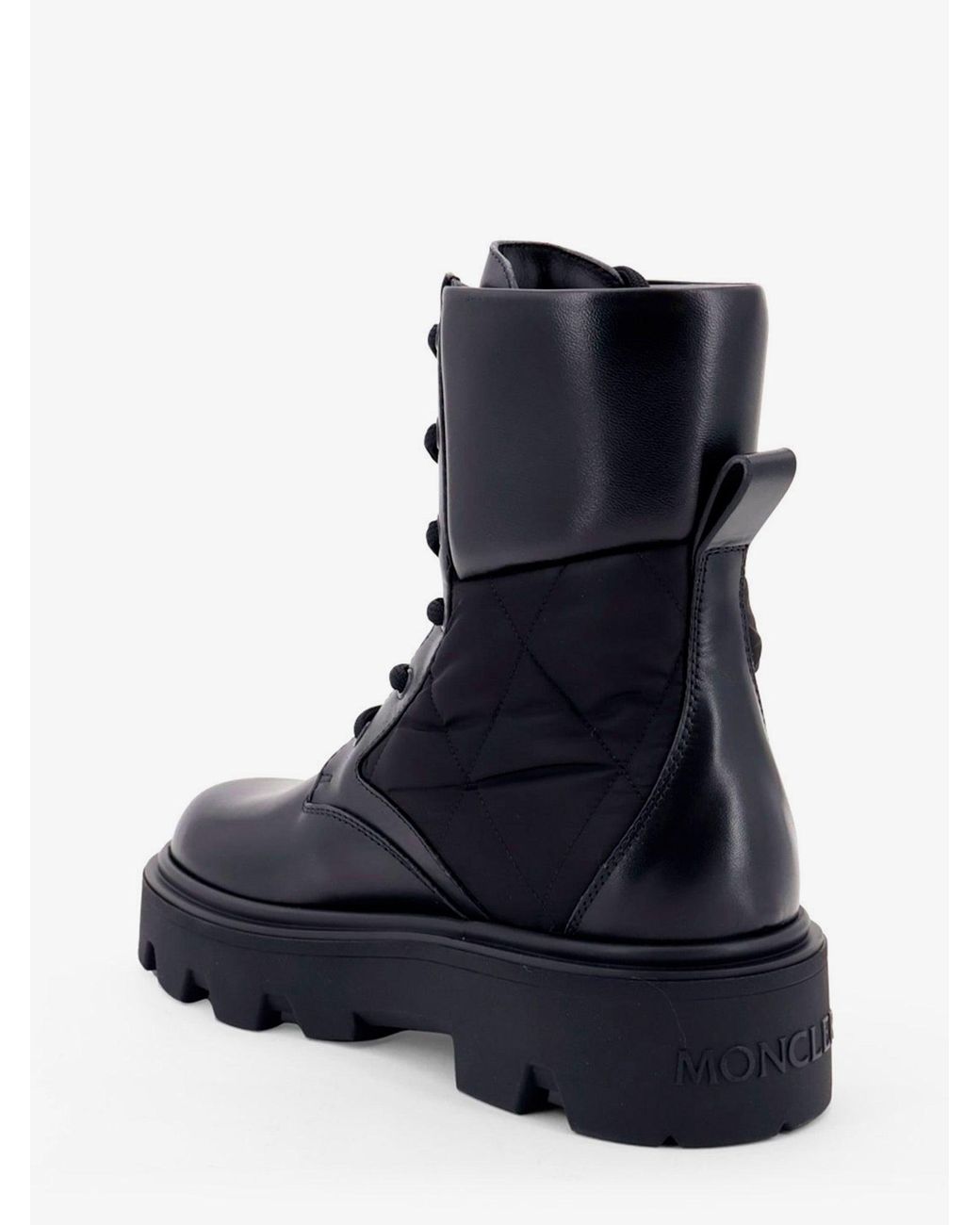 Moncler Blue Aurea Leather And Nylon Boots