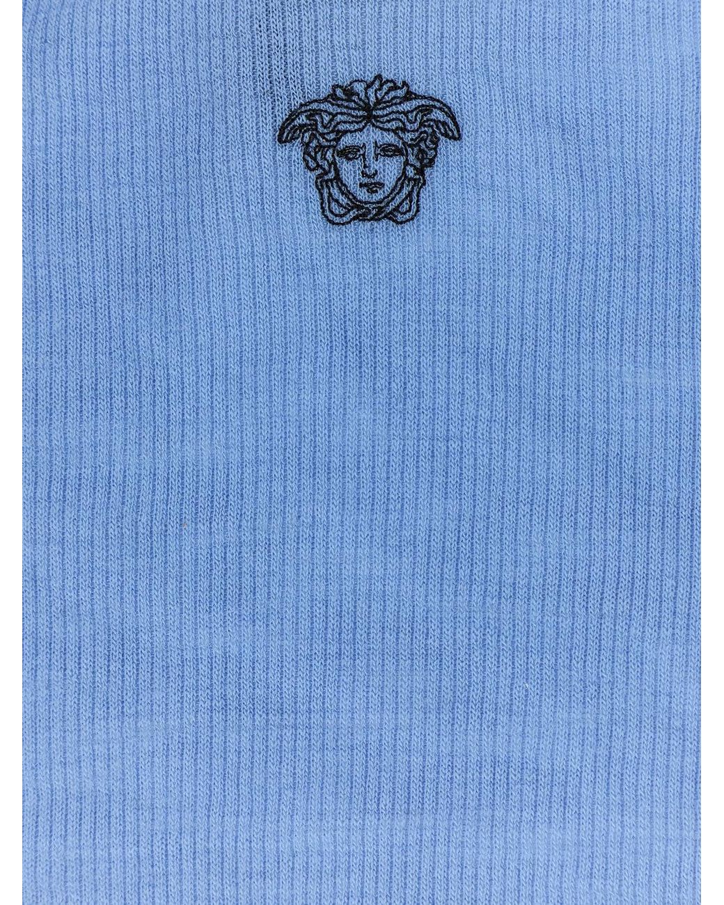 Versace Blue Virgin Wool Tank Tops