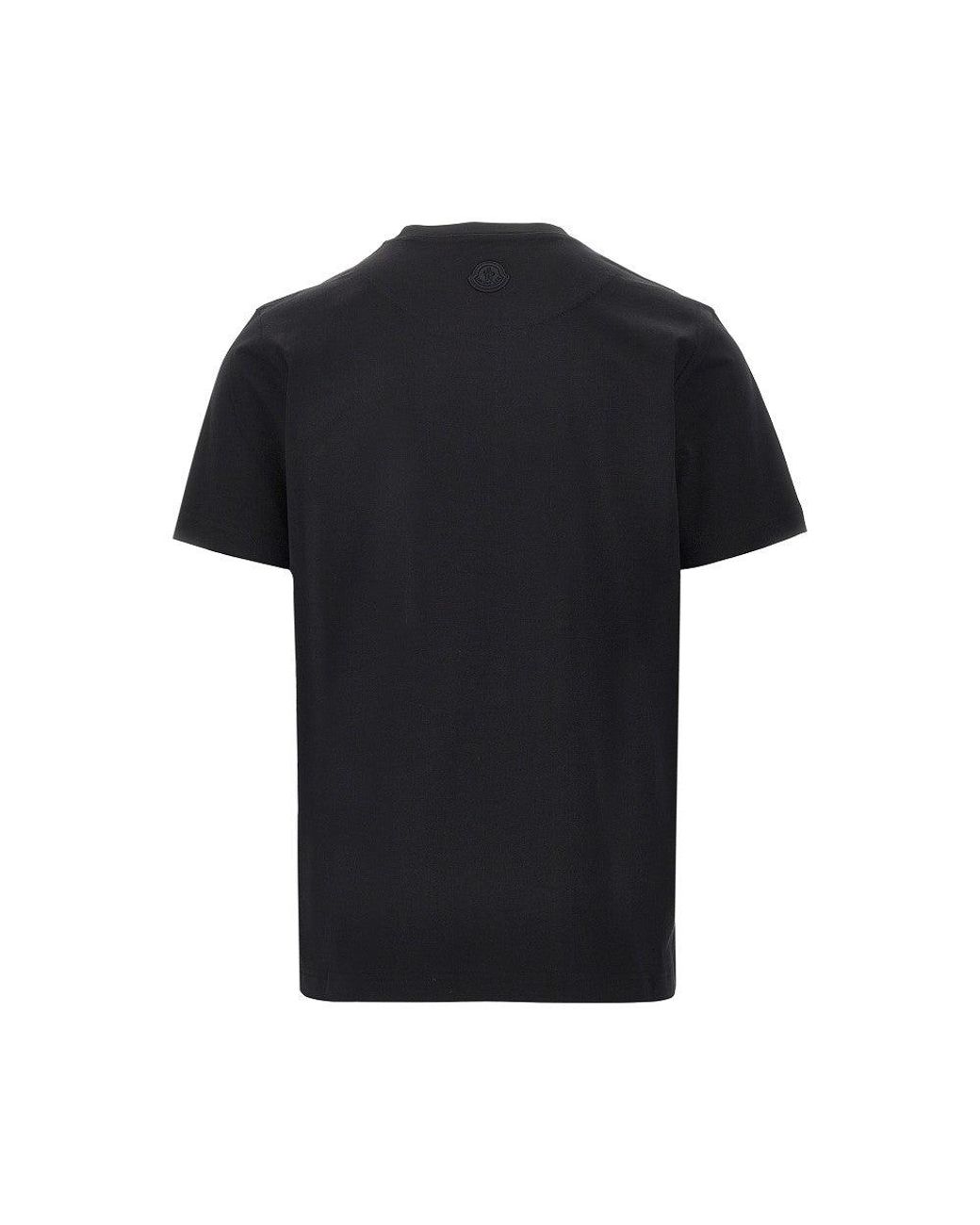 Moncler Black Rubberized Logo T-Shirt for men