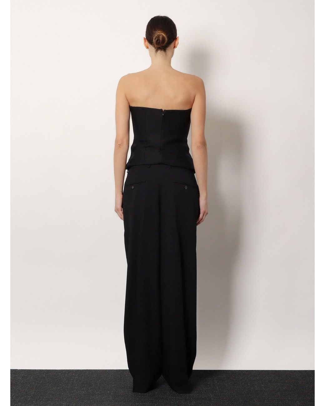Totême Black Viscose And Wool Trousers