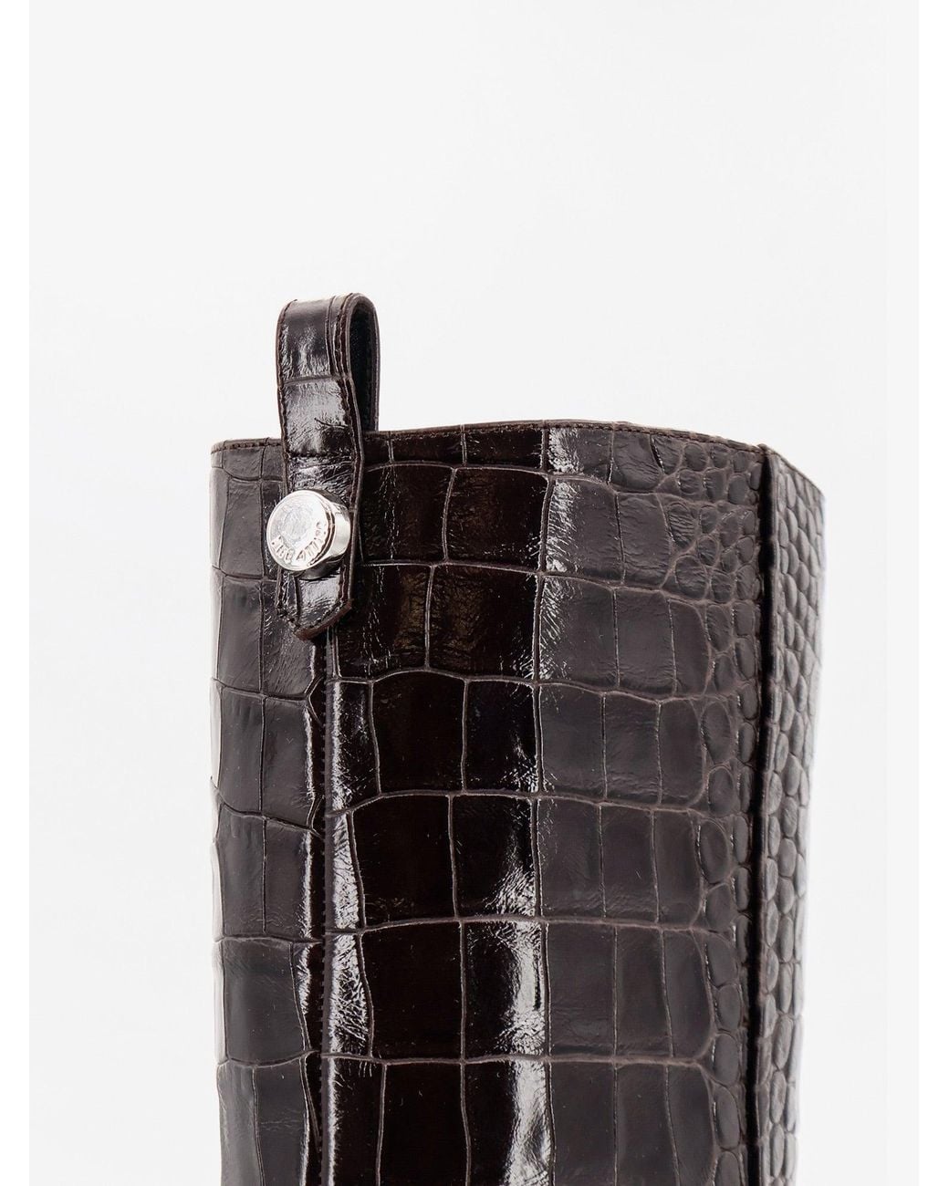 The Attico White Lea Leather Crocodile Print Boots